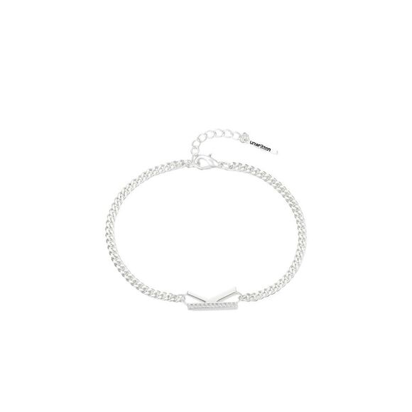 Unwritten Cubic Zirconia Initial Link Bracelet in Silver plated 7”+1” Initial K - Picture 1 of 3